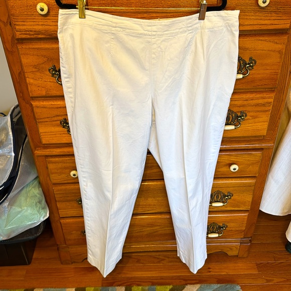 TALBOTS Cropped Ankle Side Zip Light Khaki Pants 16W - Picture 1 of 6